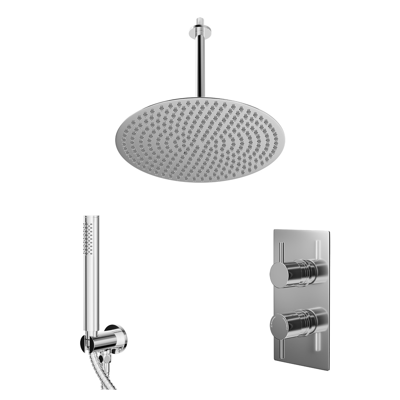 Circo Polished Concealed Twin Thermostatic Shower Valve
