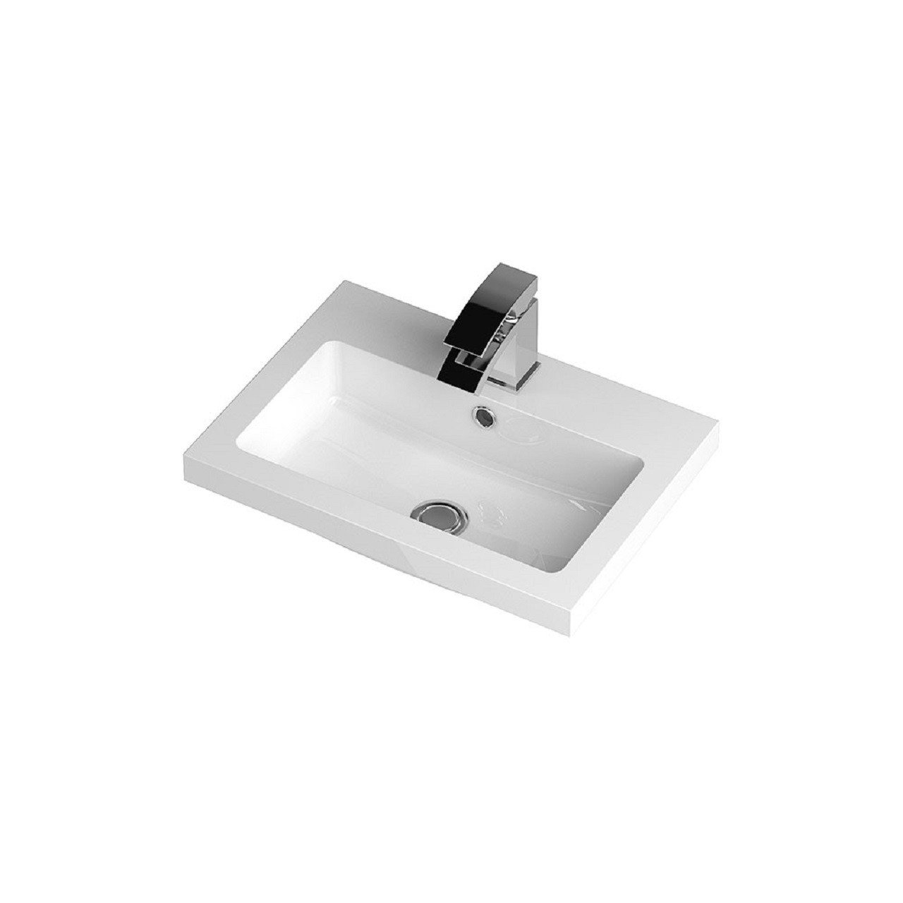 Nuie Compact Polymarble Basin with 1 Tap Hole