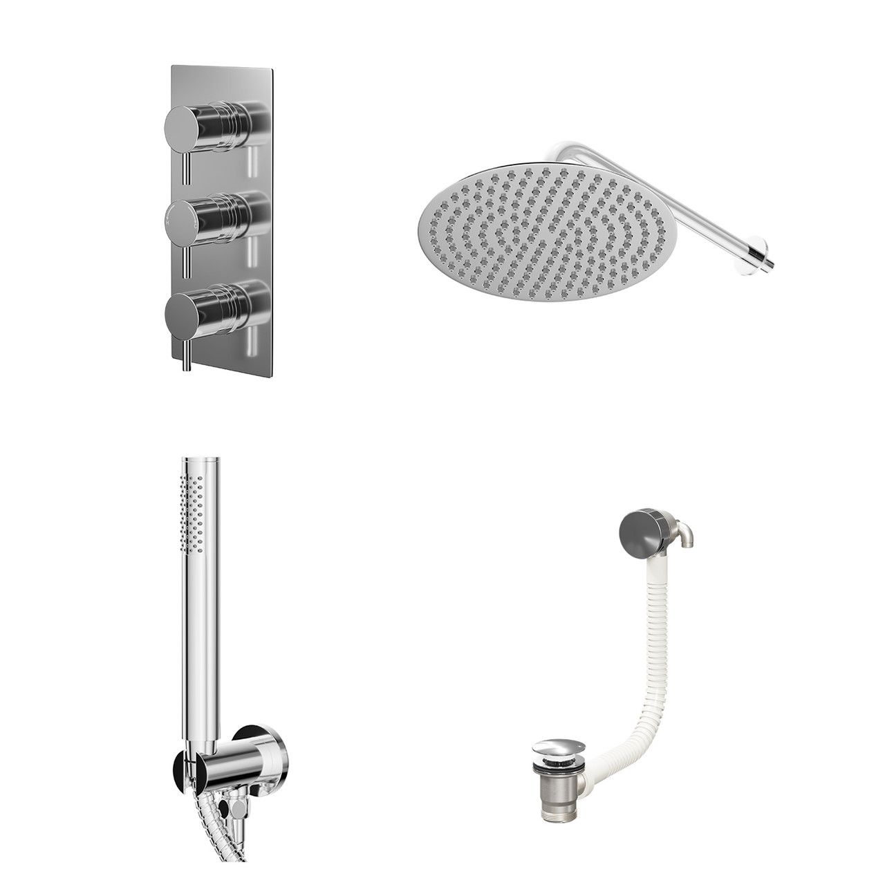 Circo Polished Concealed Triple Thermostatic Shower Valve