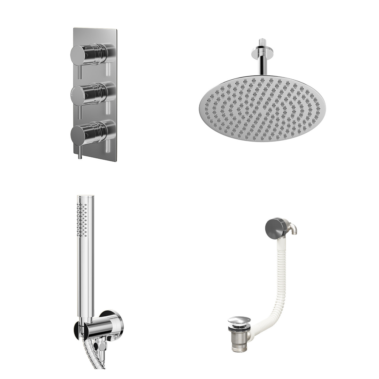 Circo Polished Concealed Triple Thermostatic Shower Valve