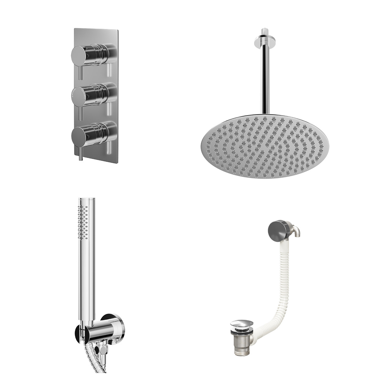 Circo Polished Concealed Triple Thermostatic Shower Valve