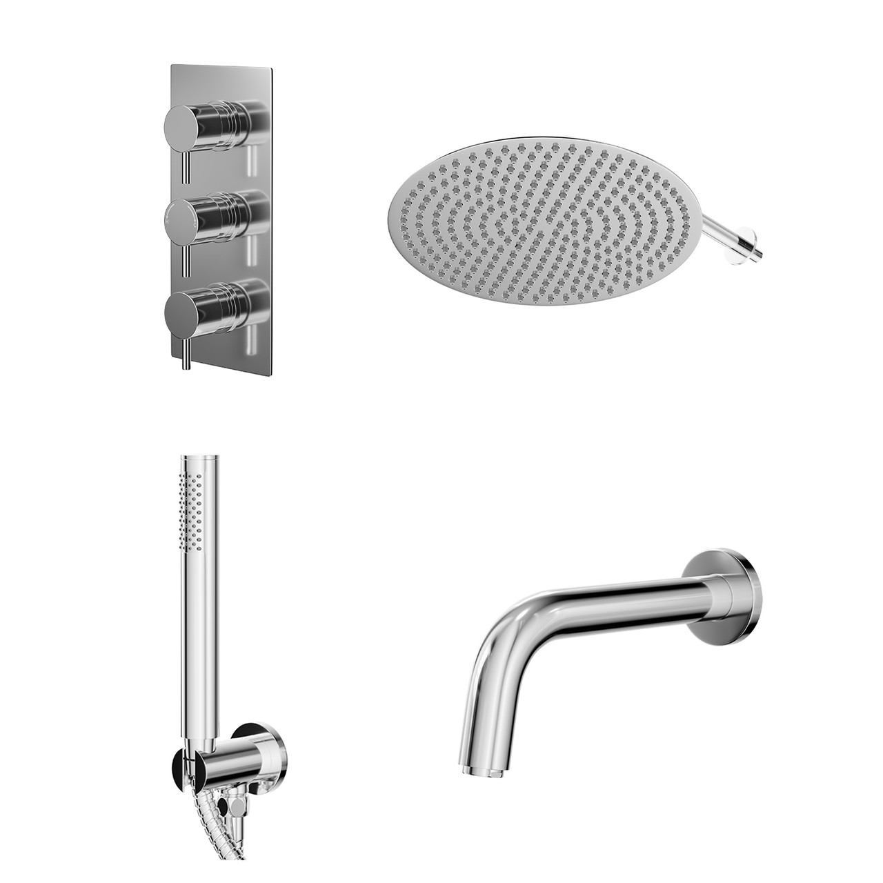 Circo Polished Concealed Triple Thermostatic Shower Valve