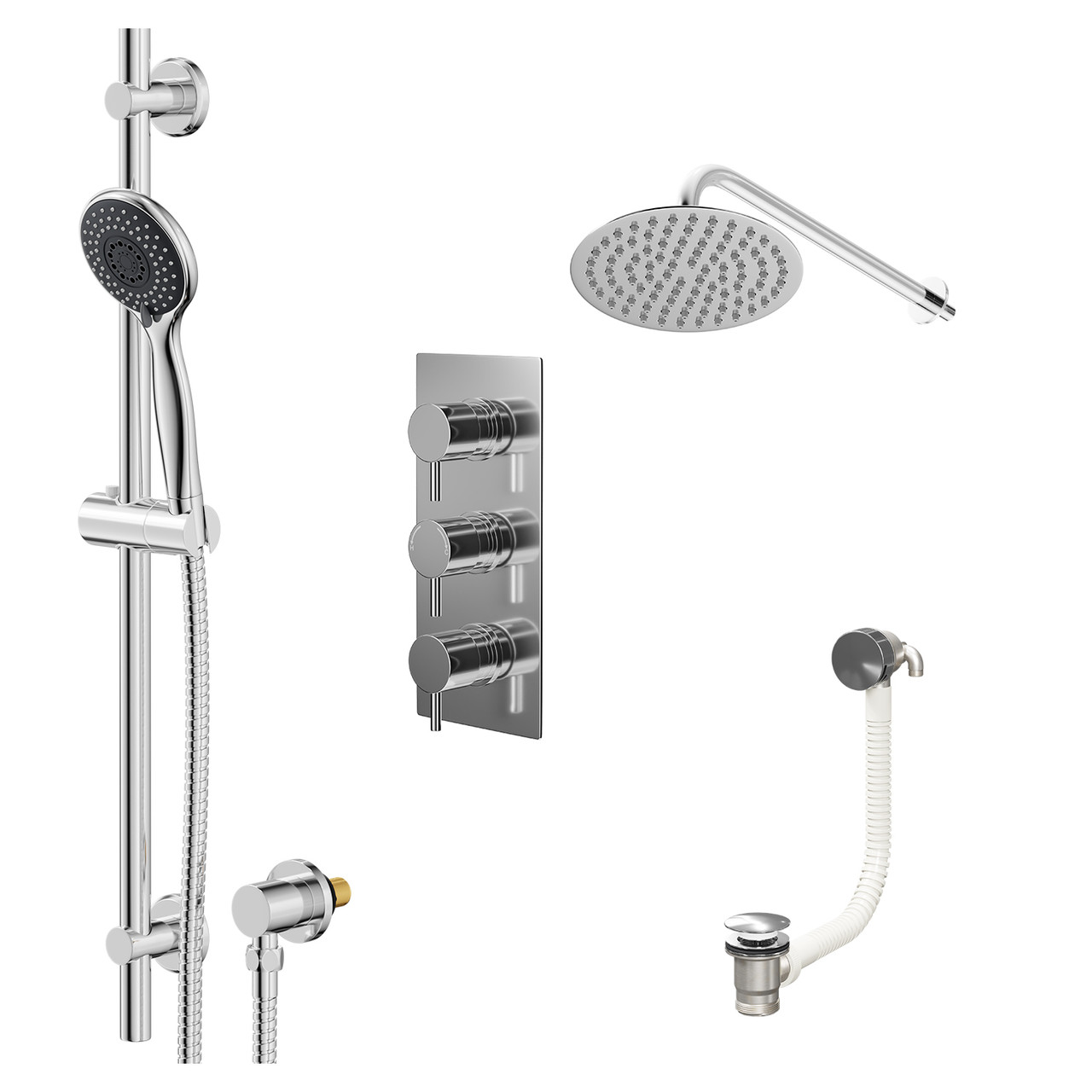 Circo Polished Concealed Triple Thermostatic Shower Valve
