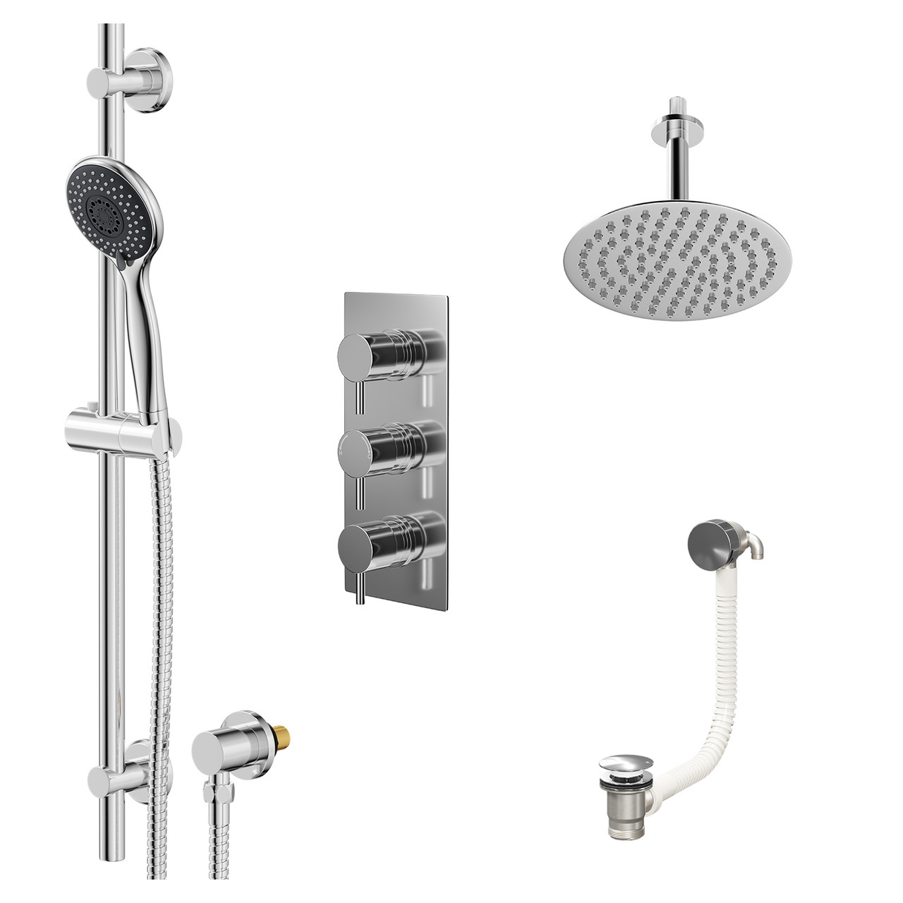 Circo Polished Concealed Triple Thermostatic Shower Valve
