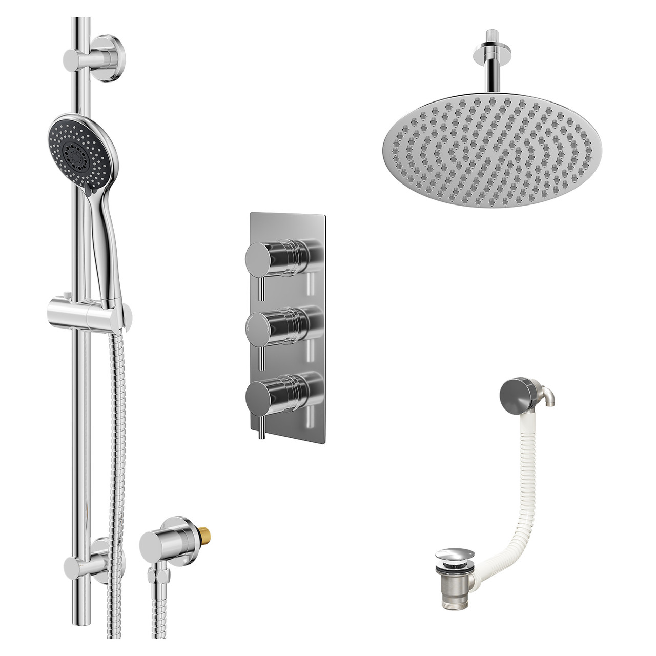 Circo Polished Concealed Triple Thermostatic Shower Valve