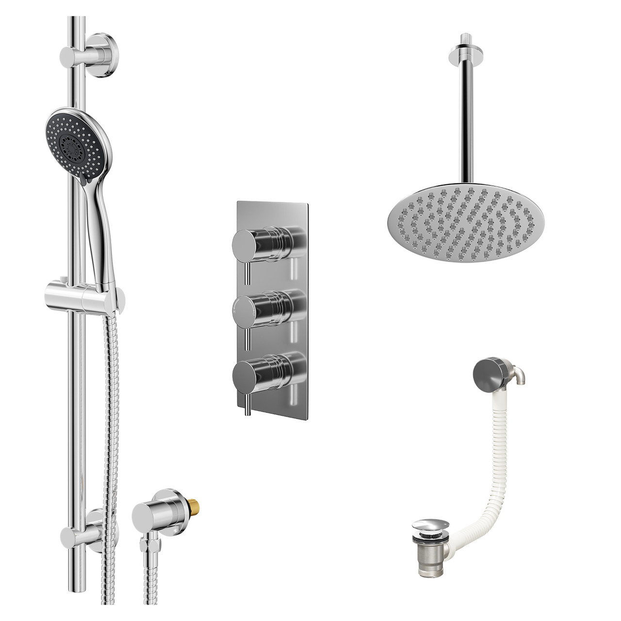 Circo Polished Concealed Triple Thermostatic Shower Valve