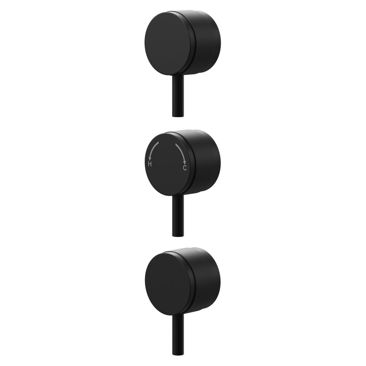 Colore Industrial Style Half Knurled Control Handle Set for Triple Shower Valve