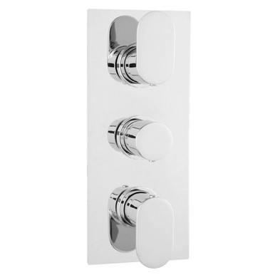 Hudson Reed Chrome Reign Triple Concealed Thermostatic Shower Valve With 2 Outlets | | Brass | 120Mm X 280Mm X 135Mm