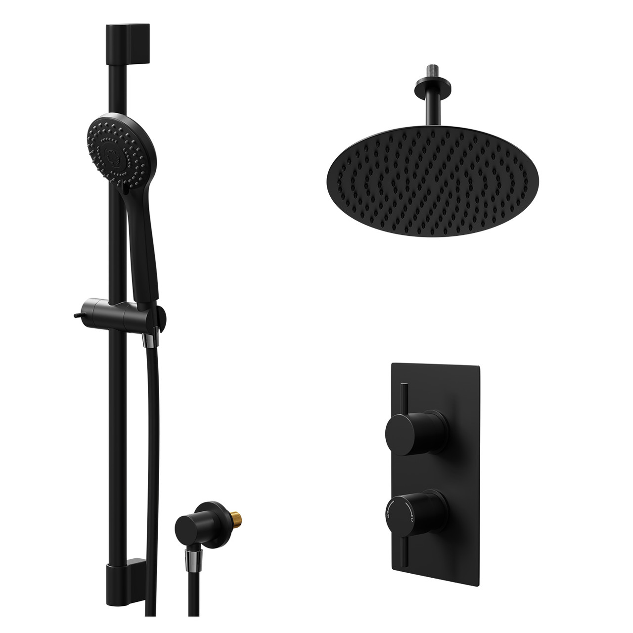Colore Round Concealed Twin Thermostatic Shower Valve