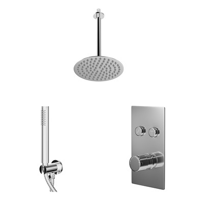Wholesale Domestic Chrome Circo Polished Push Button Diverter Concealed Thermostatic Shower Valve And Round Head | | Stainless Steel | 200Mm