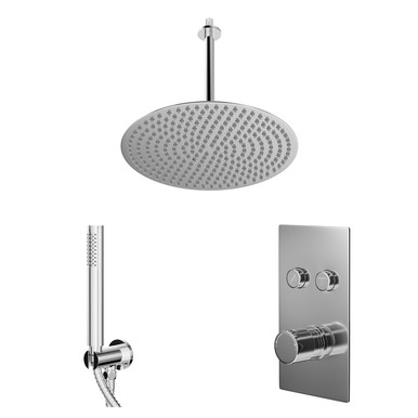 Wholesale Domestic Chrome Circo Polished Push Button Diverter Concealed Thermostatic Shower Valve And Round Head | | Stainless Steel | 400Mm