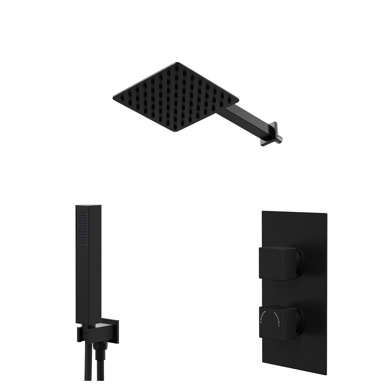 Colore Square Concealed Twin Thermostatic Shower Valve