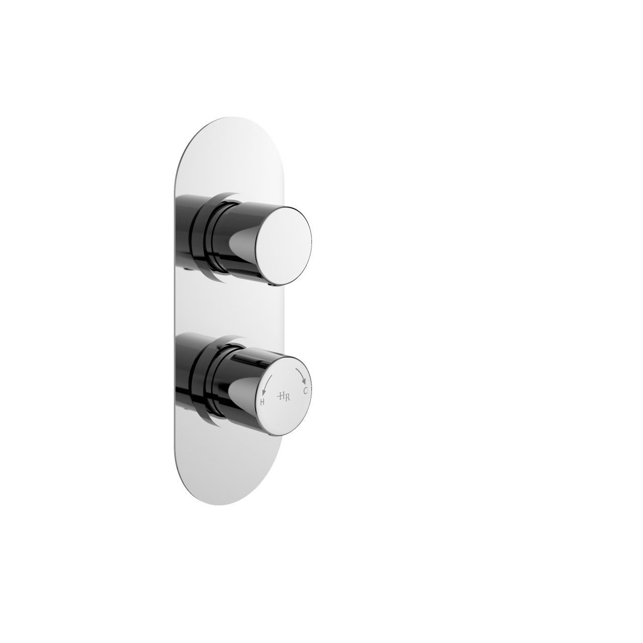 Hudson Reed Round Twin Concealed Thermostatic Shower Valve with 1 Outlet