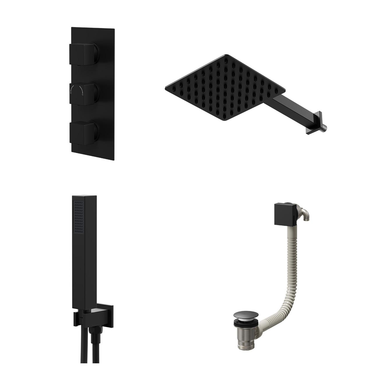 Colore Square Concealed Triple Thermostatic Shower Valve