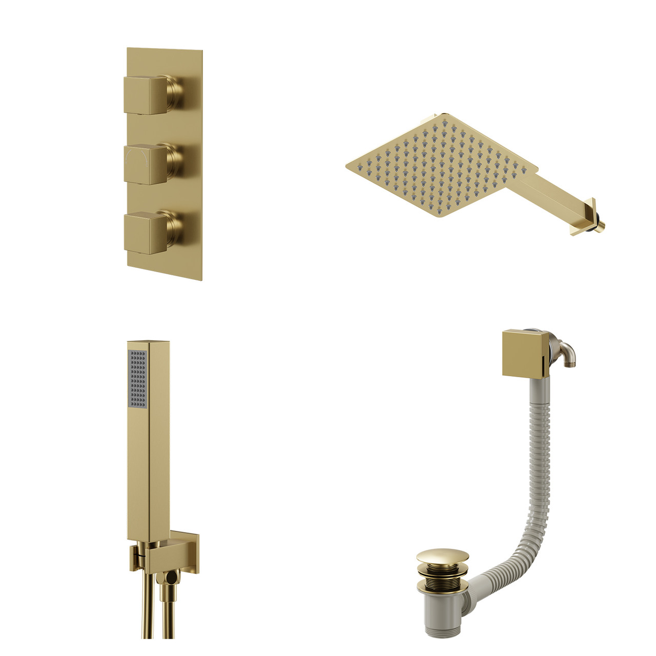 Colore Square Concealed Triple Thermostatic Shower Valve