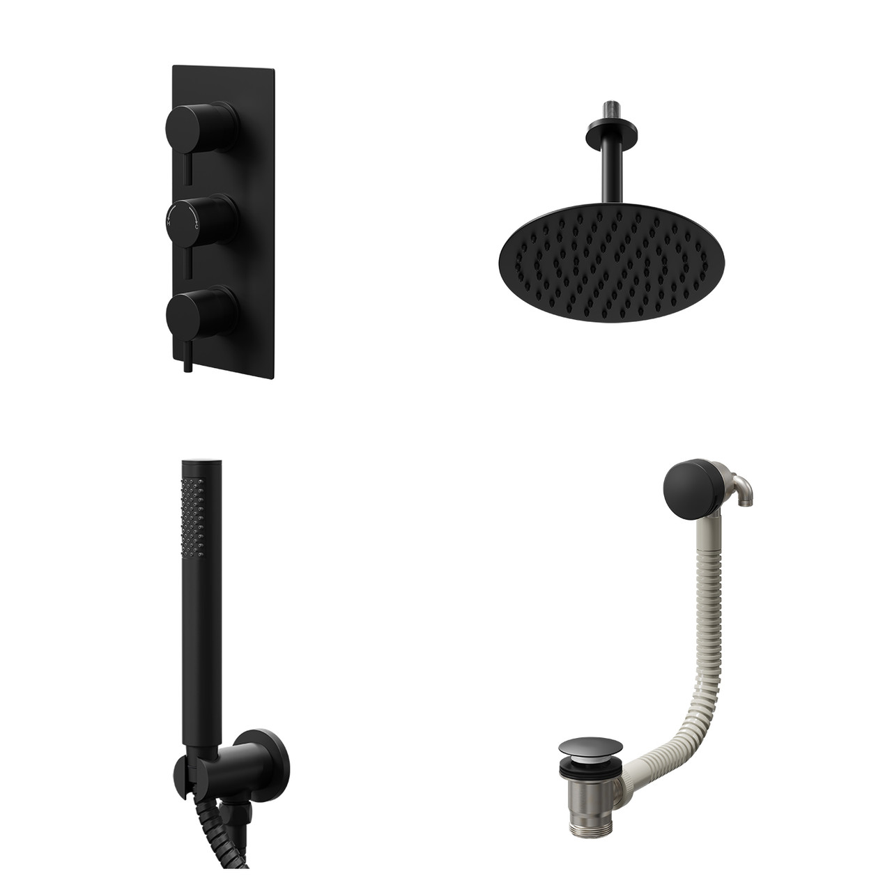 Colore Round Concealed Triple Thermostatic Shower Valve