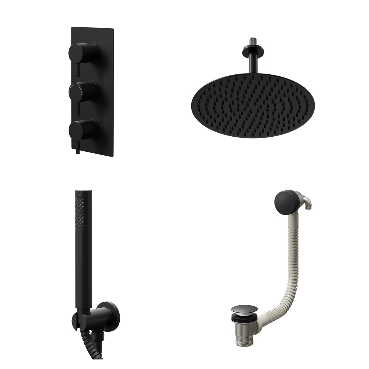 Colore Round Concealed Triple Thermostatic Shower Valve