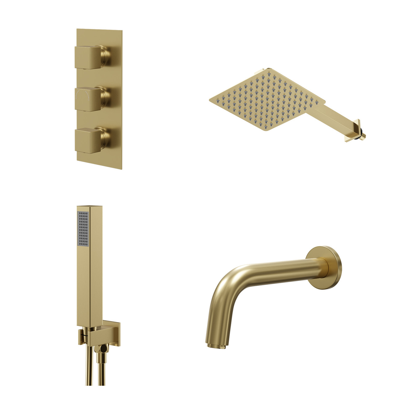 Colore Square Concealed Triple Thermostatic Shower Valve