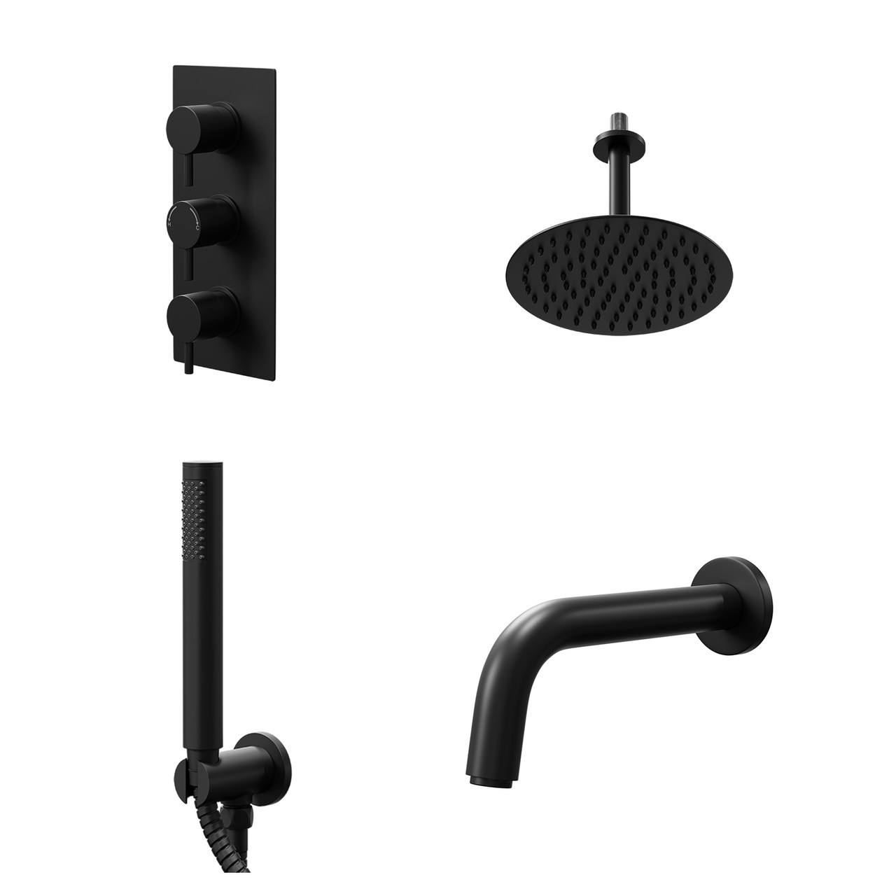 Colore Round Concealed Triple Thermostatic Shower Valve