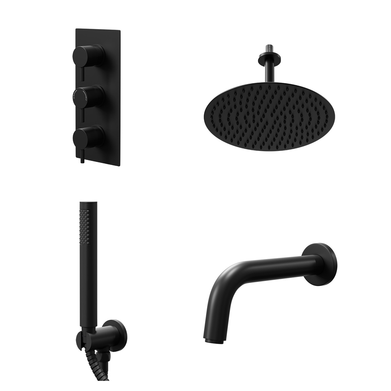 Colore Round Concealed Triple Thermostatic Shower Valve