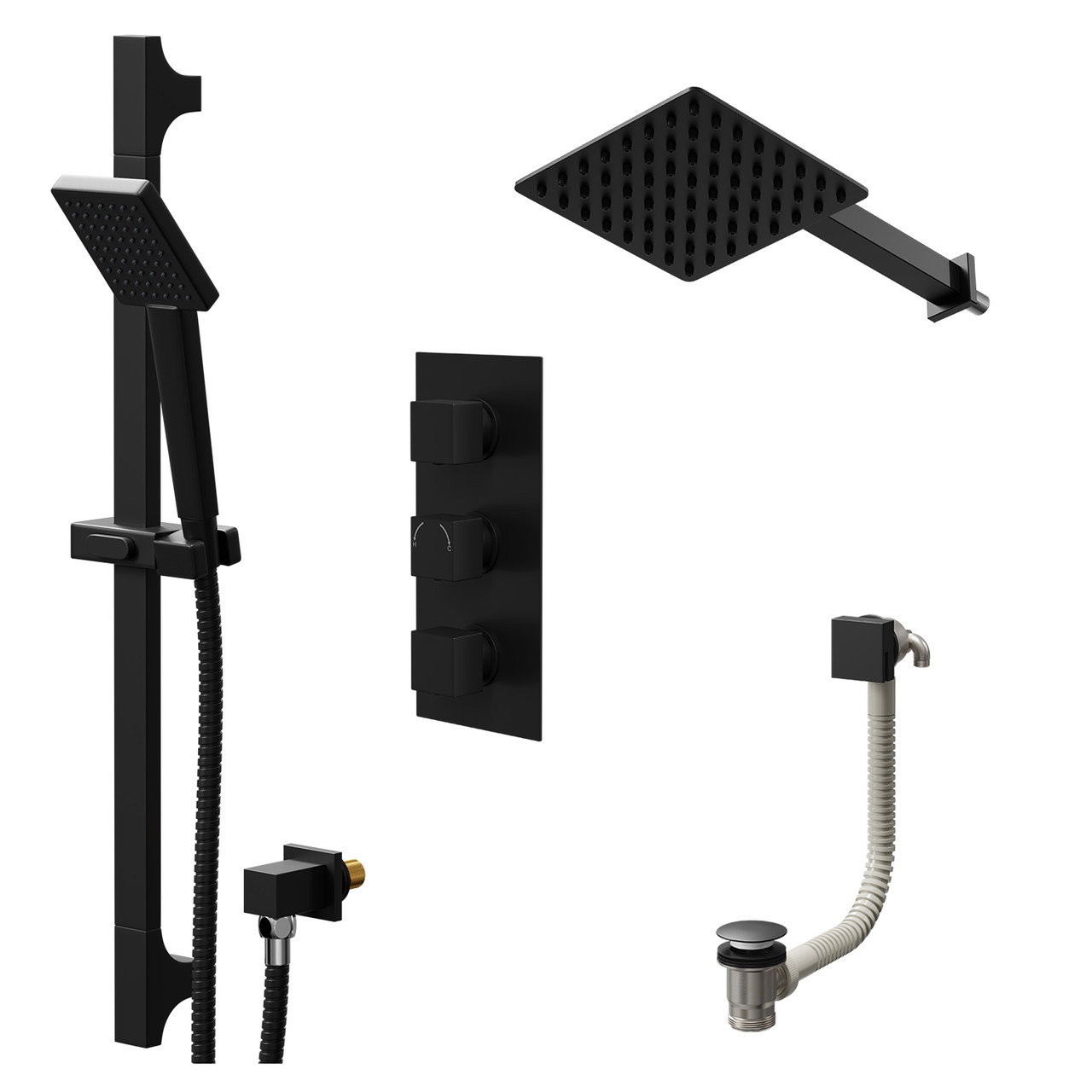 Colore Square Concealed Triple Thermostatic Shower Valve
