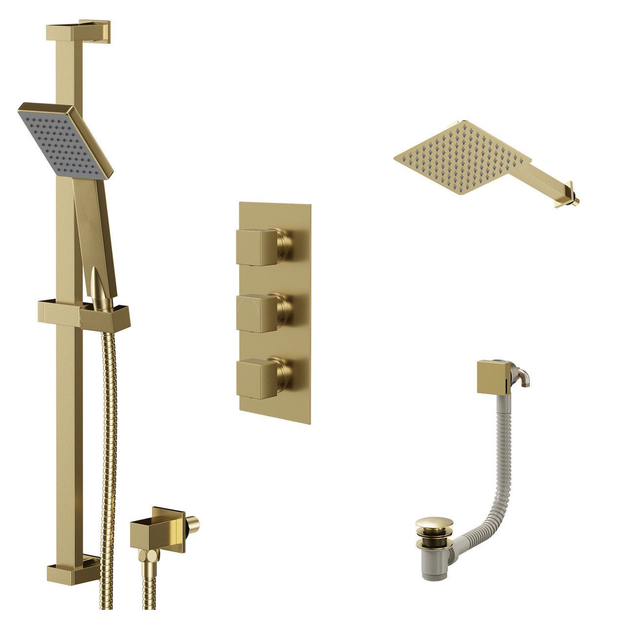 Colore Square Concealed Triple Thermostatic Shower Valve