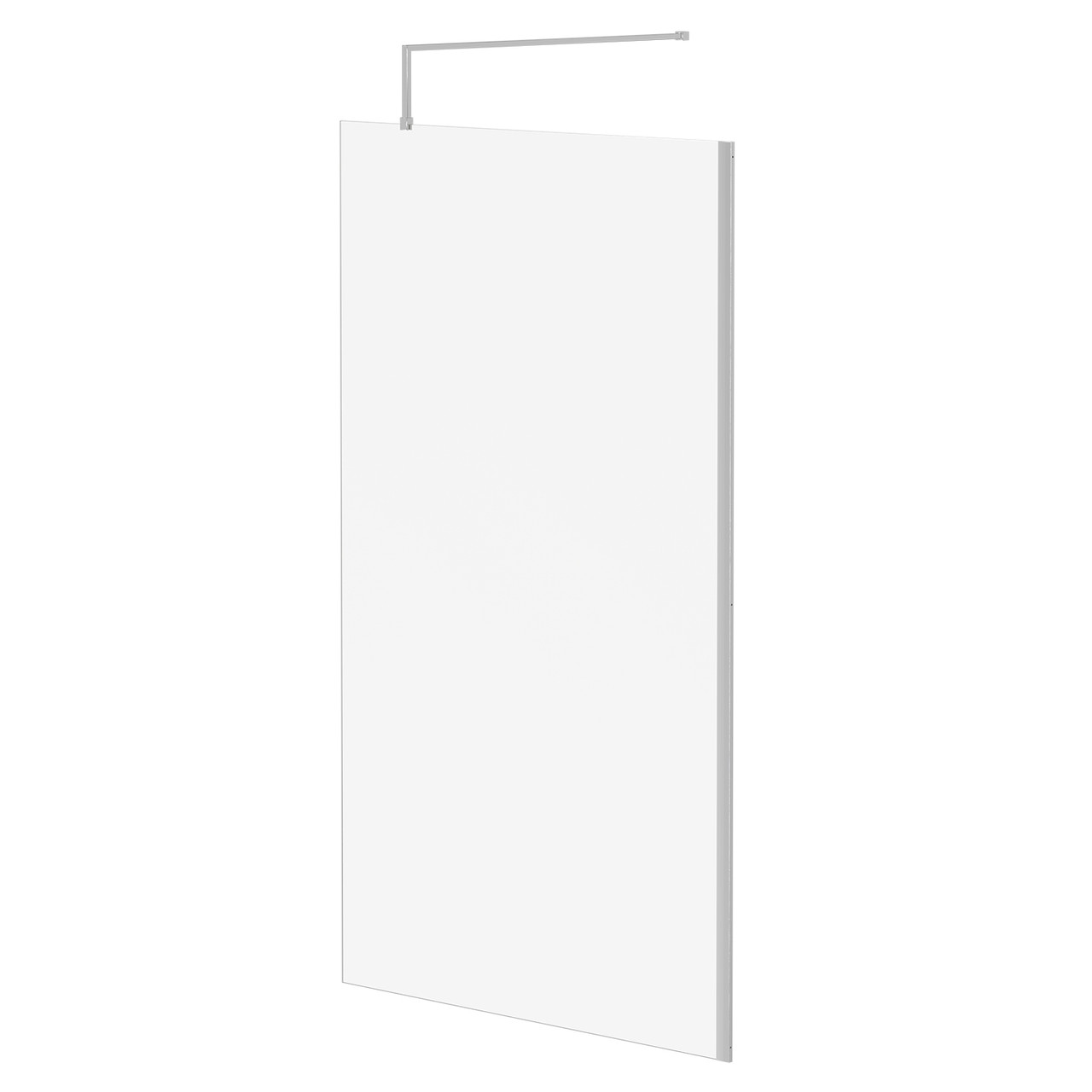 Pacco 8mm Clear Glass Walk In Shower Screen including Wall Channel and Support Bar