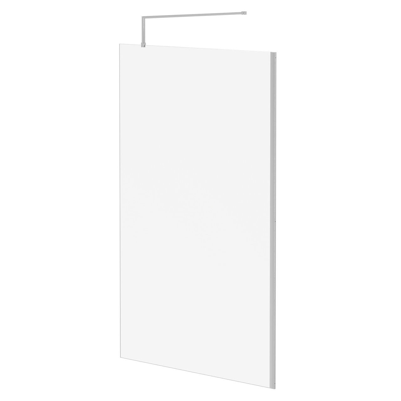 Pacco 8mm Clear Glass Walk In Shower Screen including Wall Channel and Support Bar