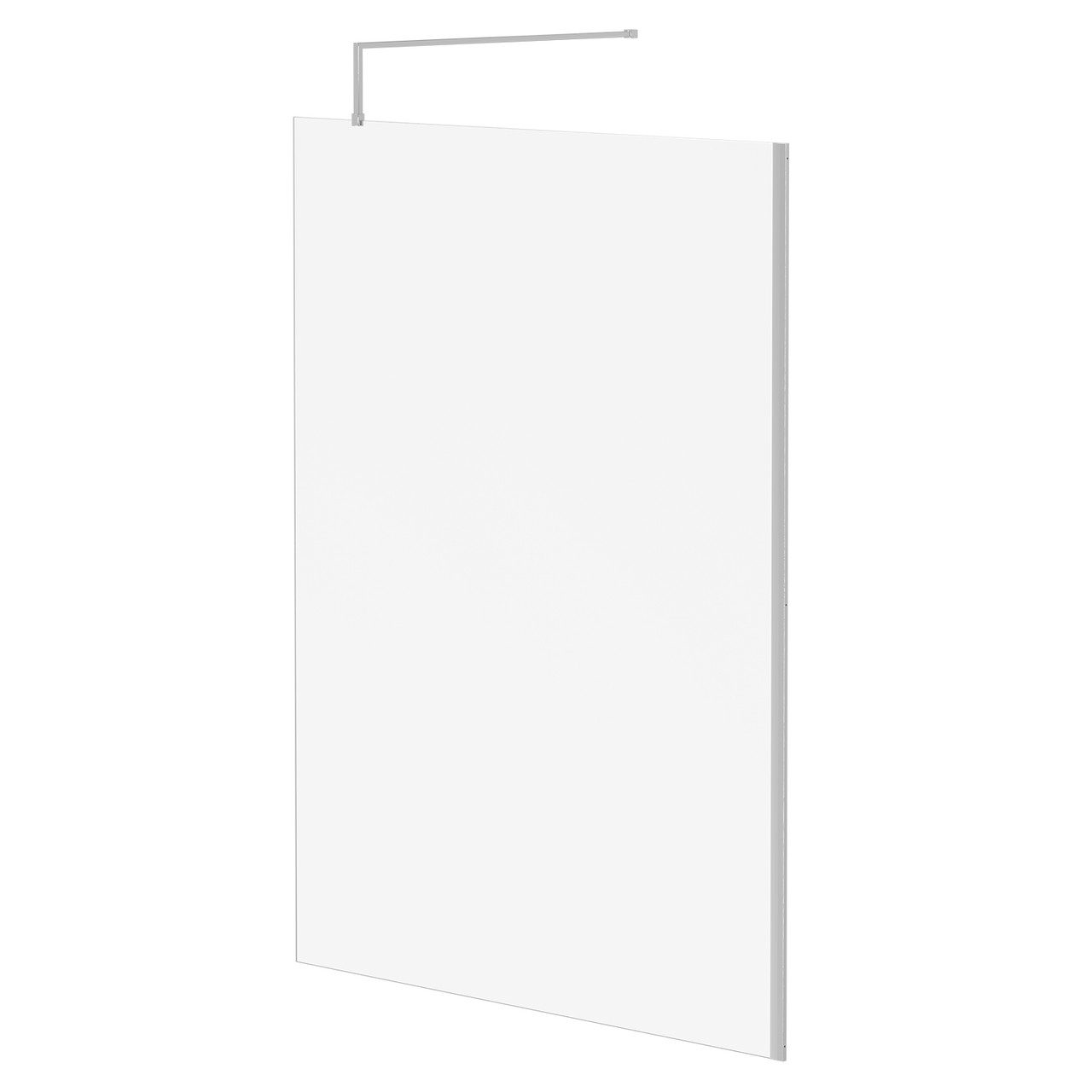 Pacco 8mm Clear Glass Walk In Shower Screen including Wall Channel and Support Bar