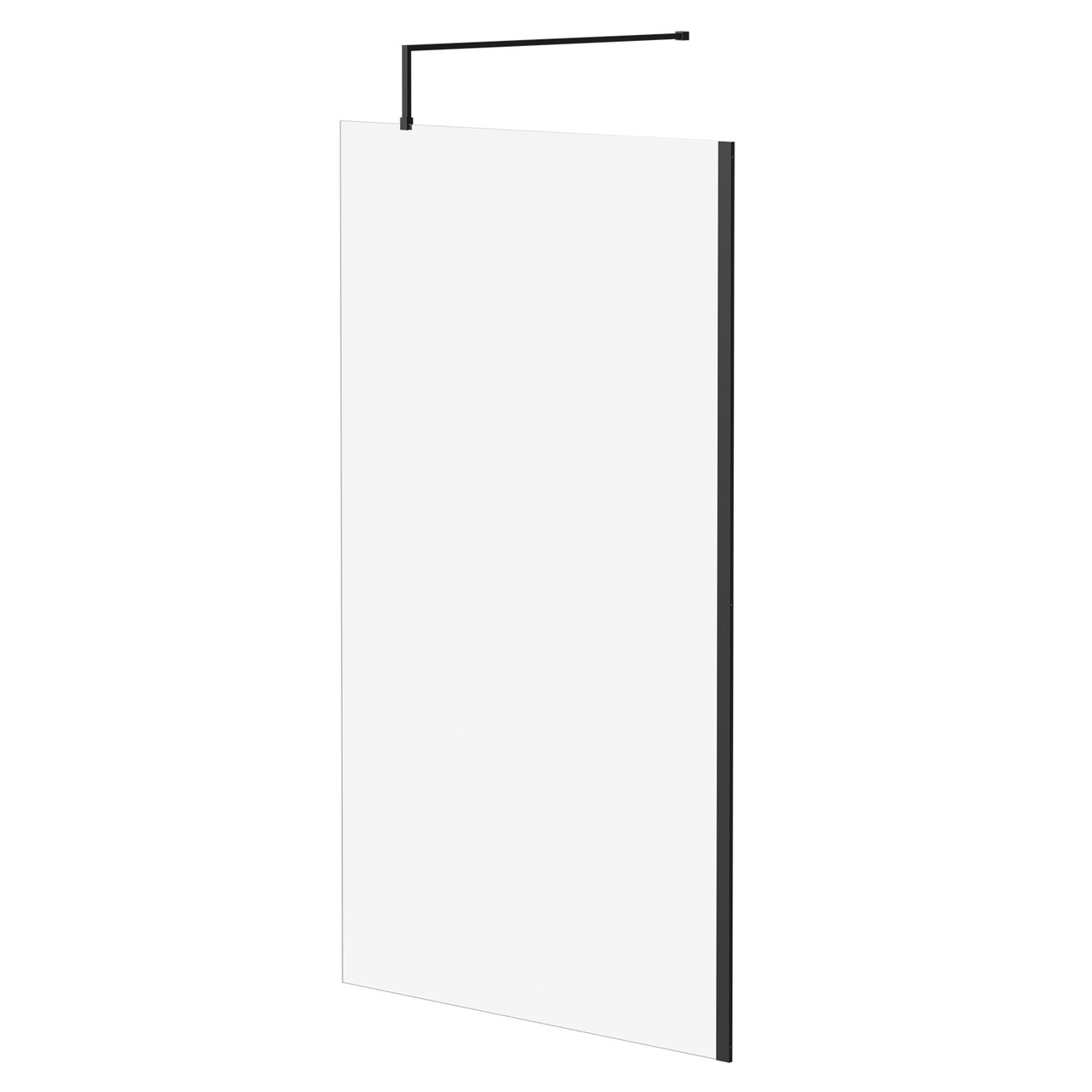 Colore 8mm Clear Glass Walk In Shower Screen including Wall Channel and Support Bar