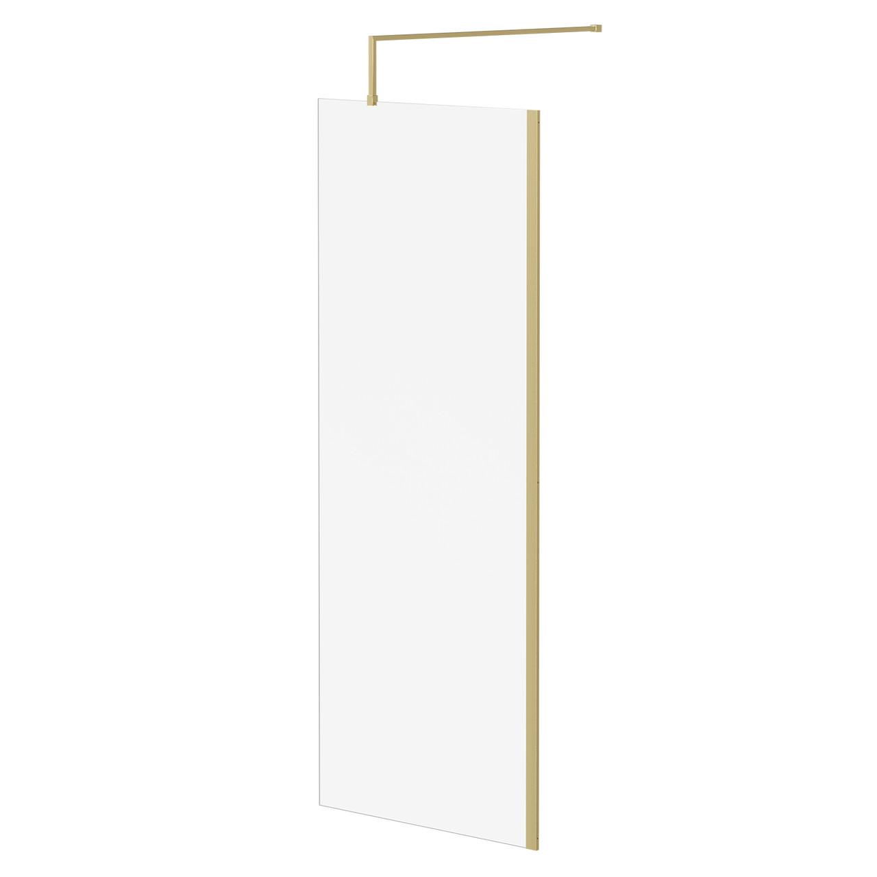 Colore 8mm Clear Glass Walk In Shower Screen including Wall Channel and Support Bar