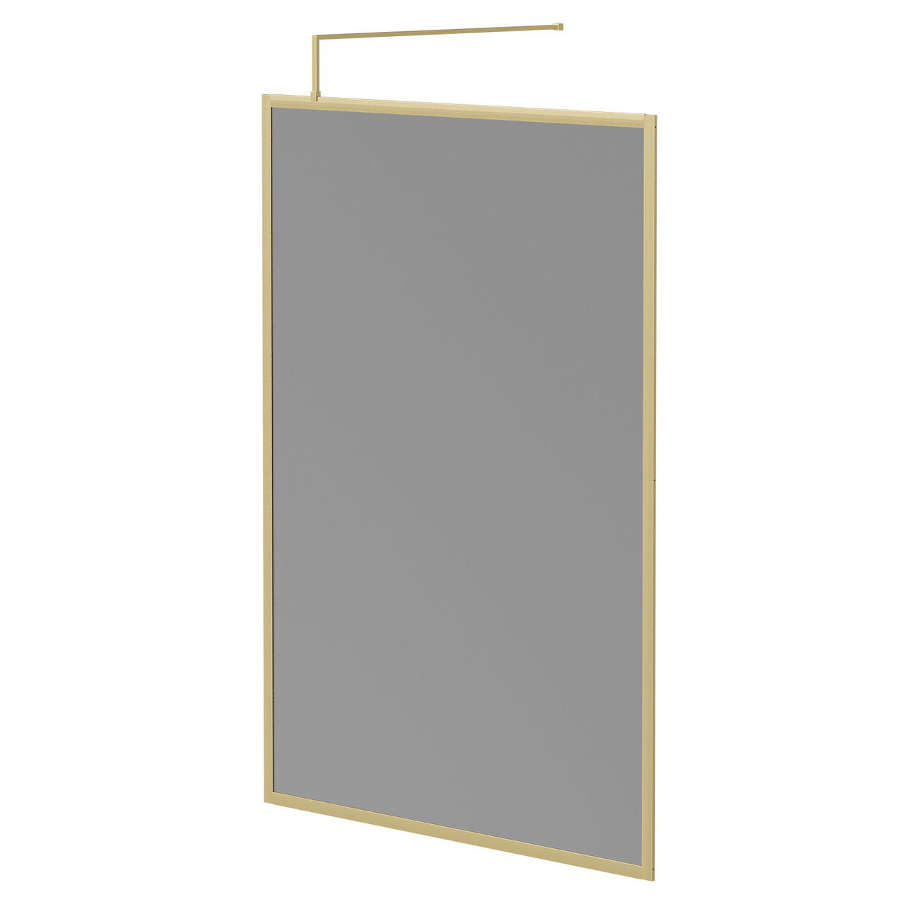 Colore 8mm Smoked Glass Fully Framed Walk In Shower Screen including Wall Channel and Support Bar