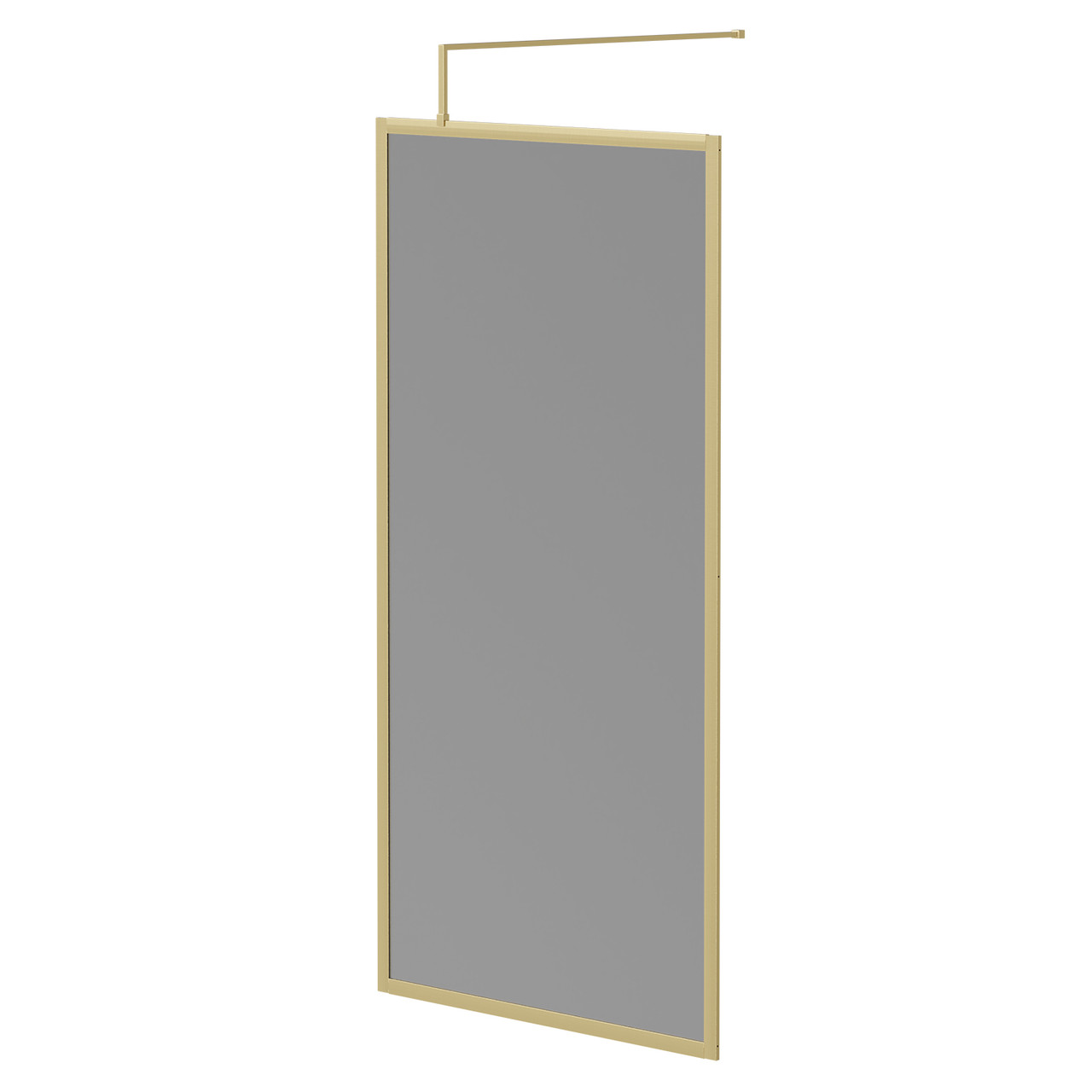 Colore 8mm Smoked Glass Fully Framed Walk In Shower Screen including Wall Channel and Support Bar