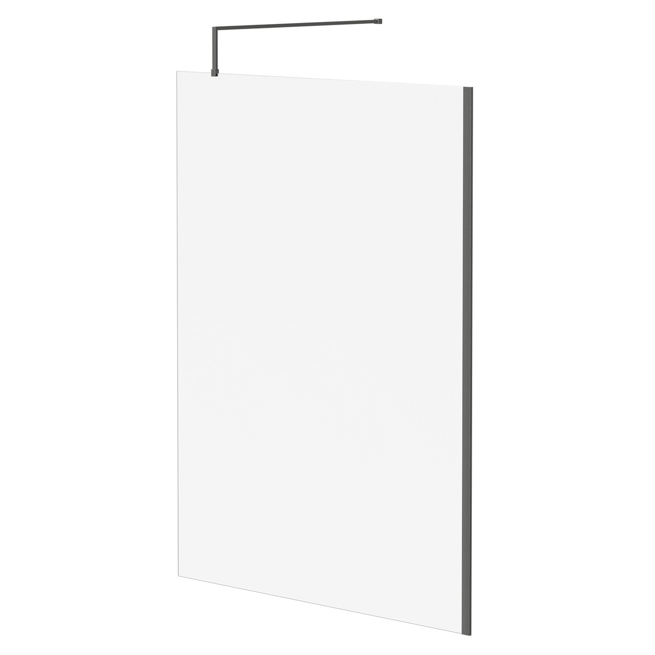 Colore 8mm Clear Glass Walk In Shower Screen including Wall Channel and Support Bar