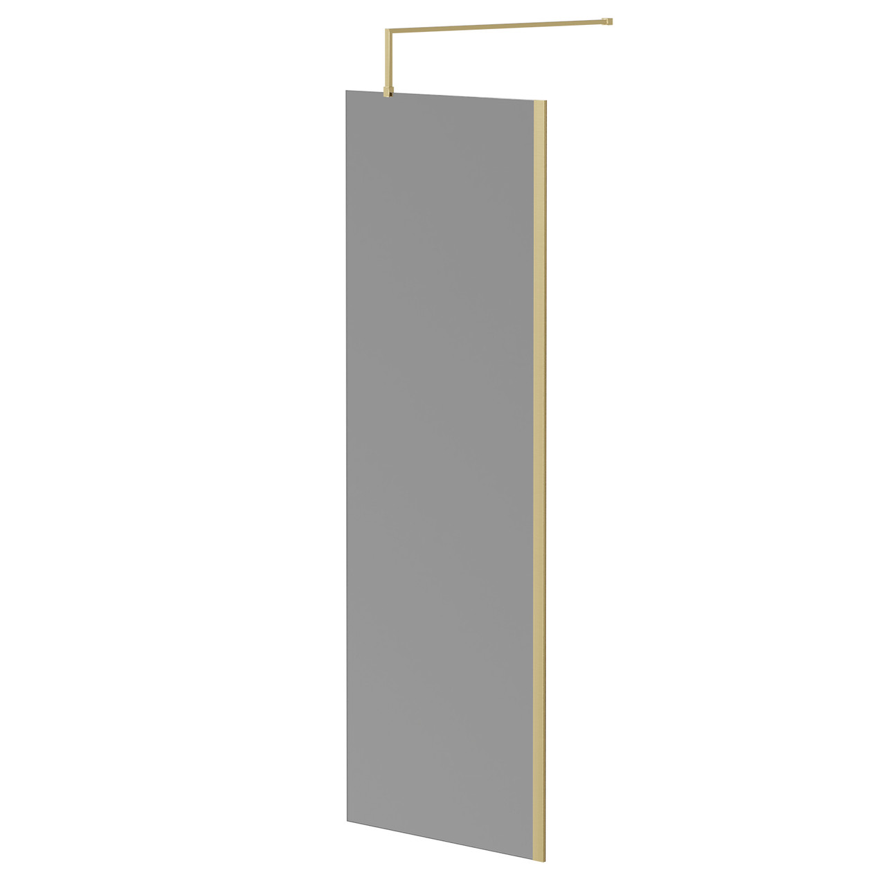 Colore 8mm Smoked Glass Walk In Shower Screen including Wall Channel and Support Bar