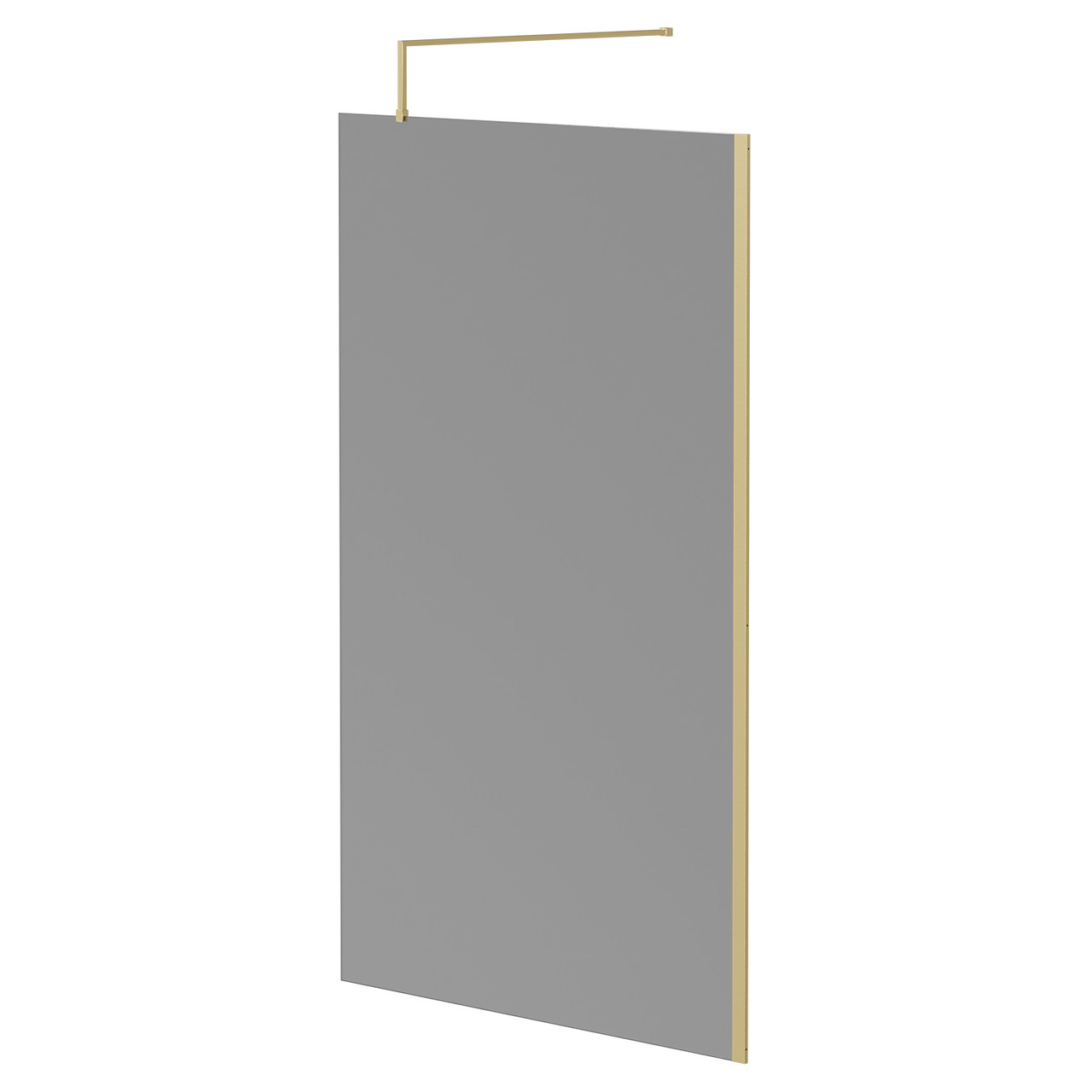 Colore 8mm Smoked Glass Walk In Shower Screen including Wall Channel and Support Bar
