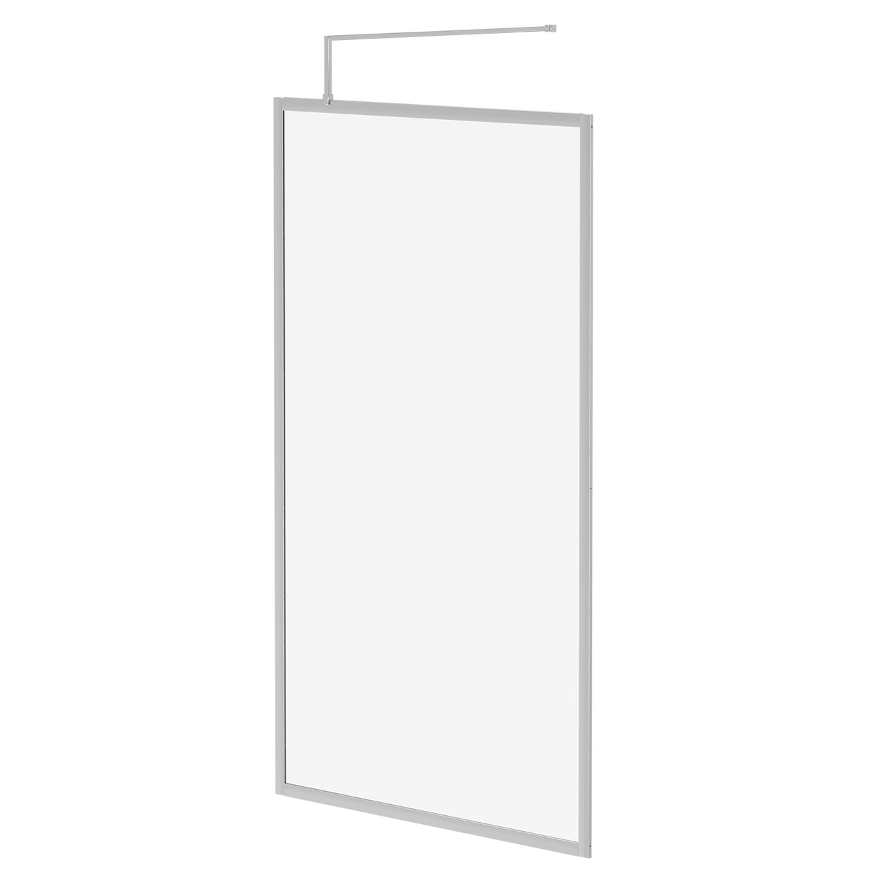 Pacco 8mm Clear Glass Fully Framed Walk In Shower Screen including Wall Channel and Support Bar