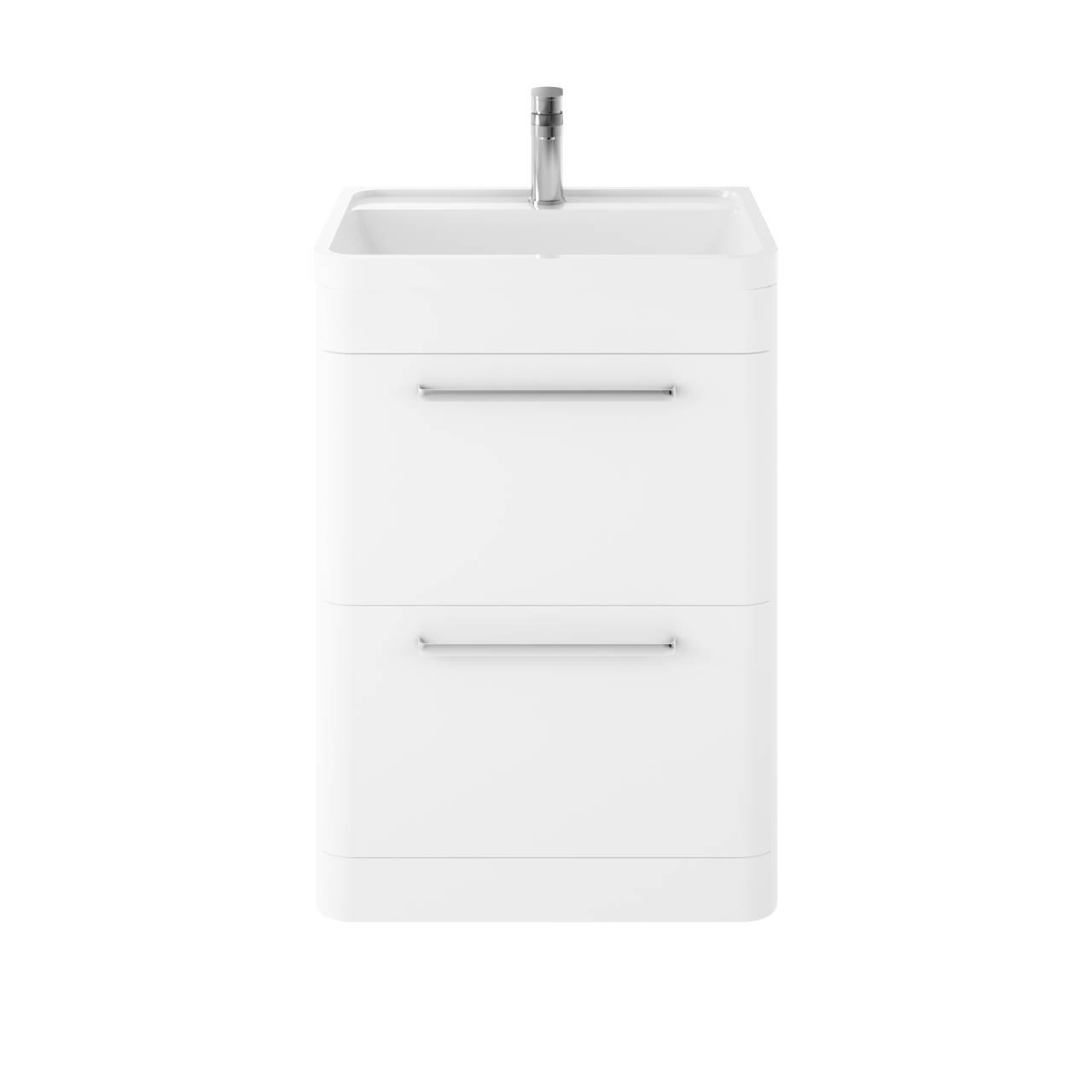 Hudson Reed Solar Matt Floor Standing 2 Drawer Vanity Unit and Polymarble Basin