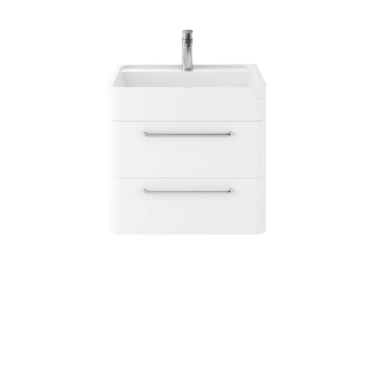 Hudson Reed Solar Matt Wall Hung 2 Drawer Vanity Unit and Polymarble Basin