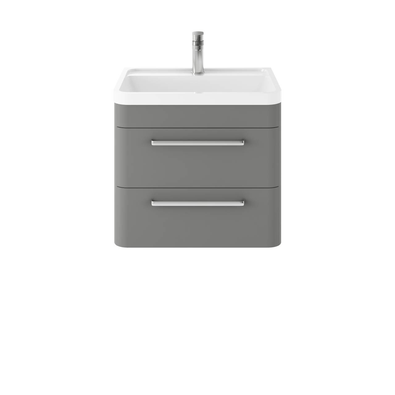 Hudson Reed Solar Matt Wall Hung 2 Drawer Vanity Unit and Polymarble Basin