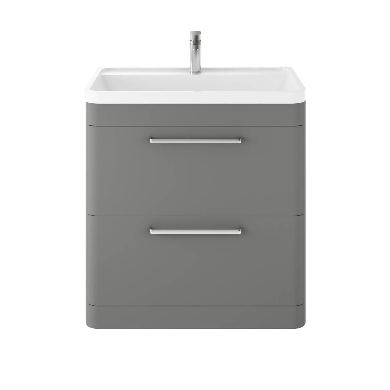 Hudson Reed Solar Matt Floor Standing 2 Drawer Vanity Unit and Polymarble Basin