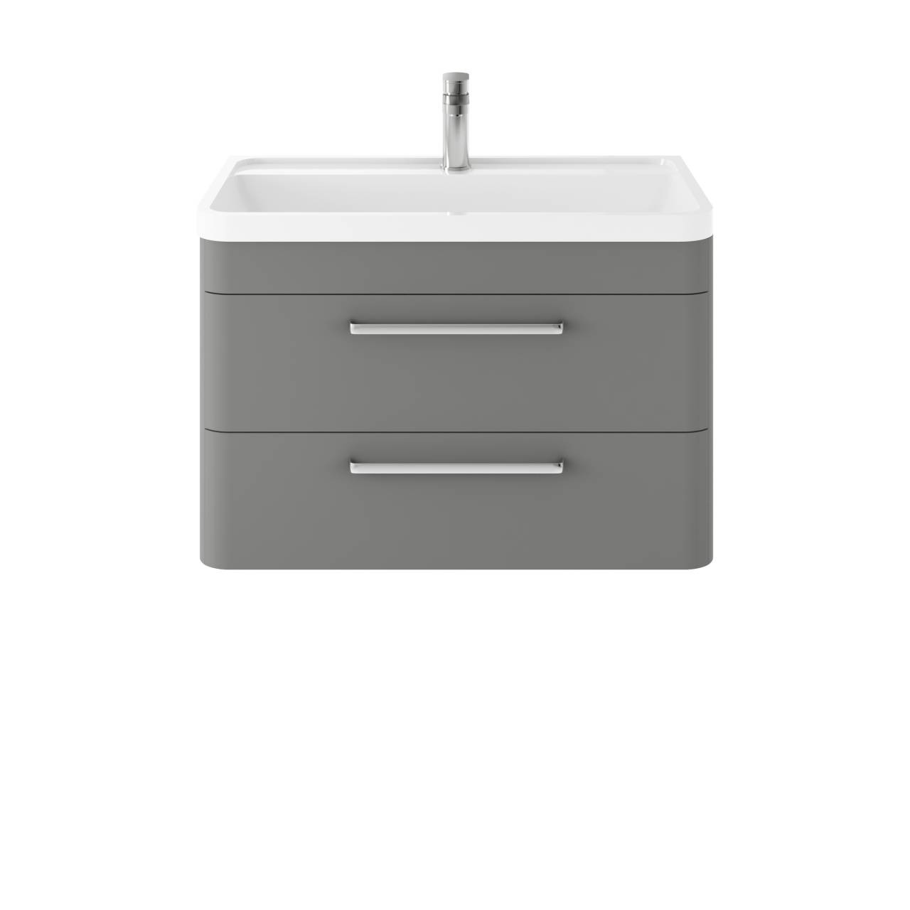 Hudson Reed Solar Matt Wall Hung 2 Drawer Vanity Unit and Polymarble Basin