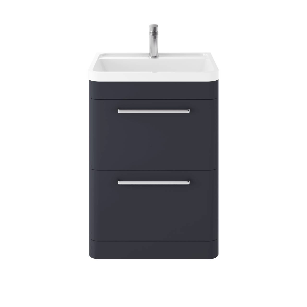 Hudson Reed Solar Matt Floor Standing 2 Drawer Vanity Unit and Polymarble Basin