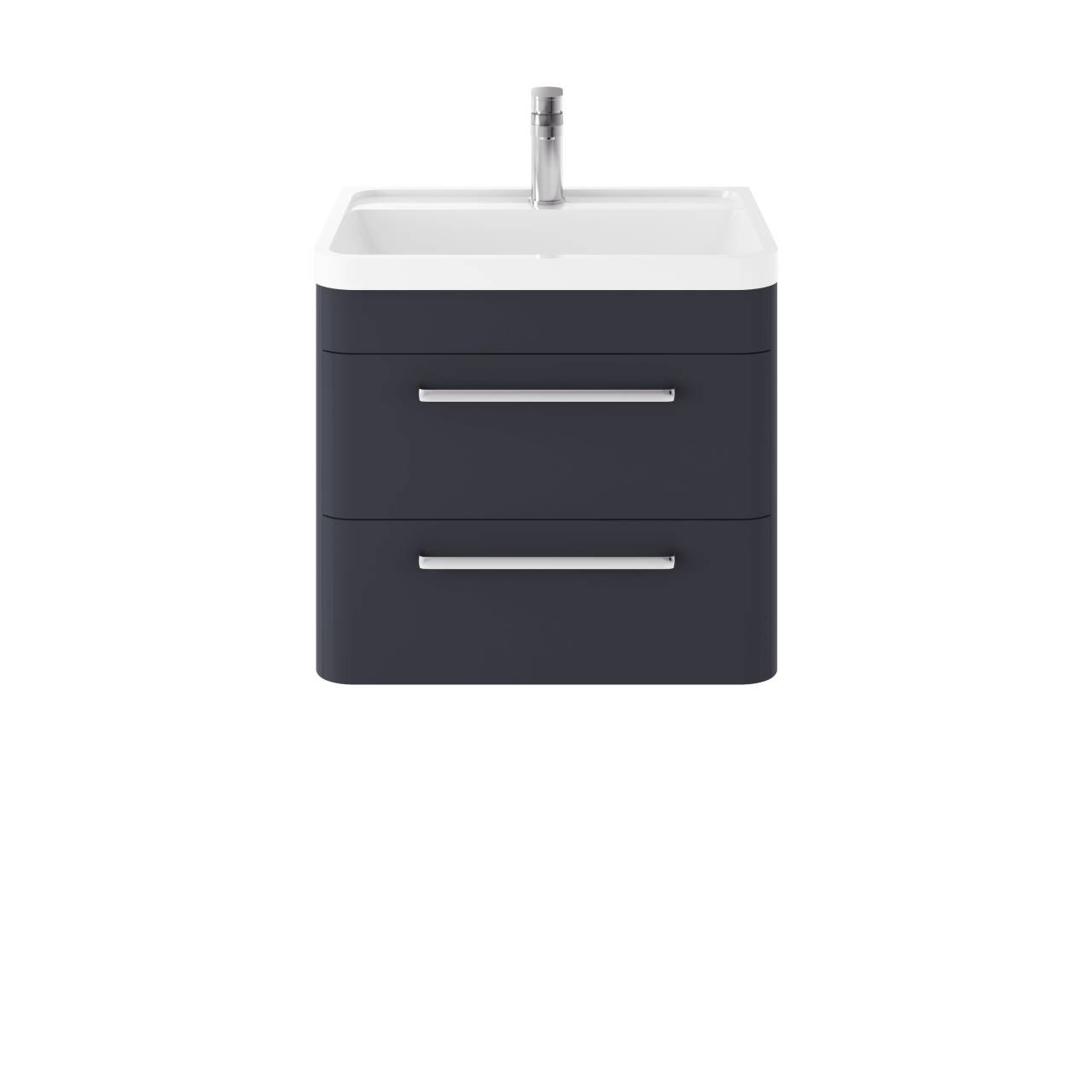 Hudson Reed Solar Matt Wall Hung 2 Drawer Vanity Unit and Polymarble Basin