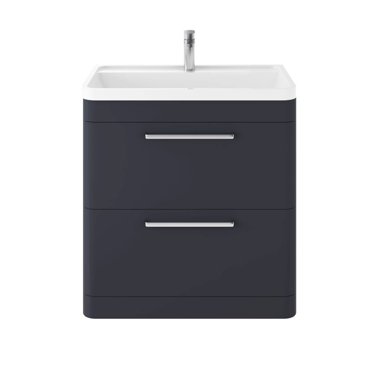 Hudson Reed Solar Matt Floor Standing 2 Drawer Vanity Unit and Polymarble Basin