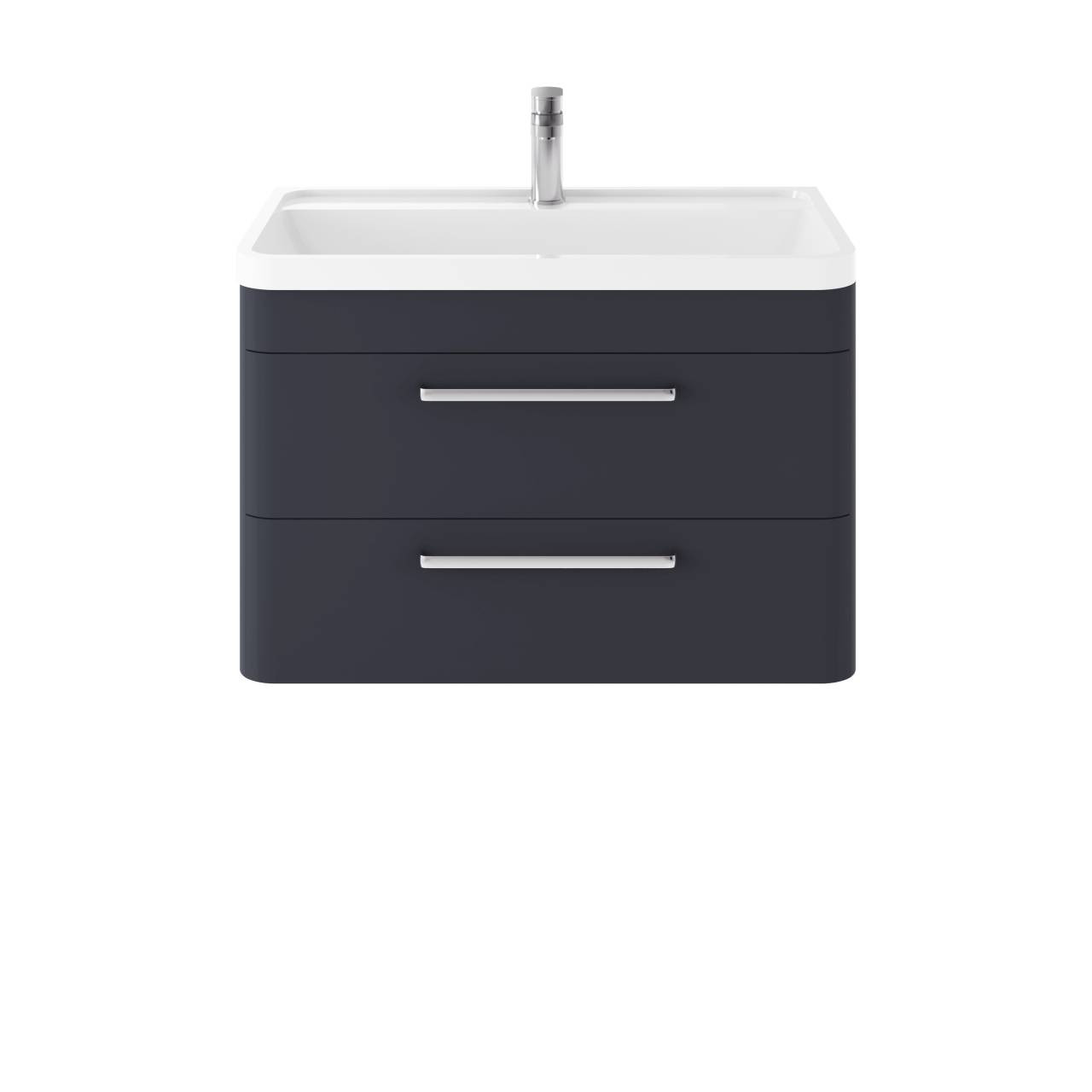 Hudson Reed Solar Matt Wall Hung 2 Drawer Vanity Unit and Polymarble Basin