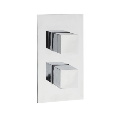 Hudson Reed Chrome Lennox Square Concealed Thermostatic Shower Valve With 1 Outlet | | Brass | 120Mm X 215Mm X 135Mm