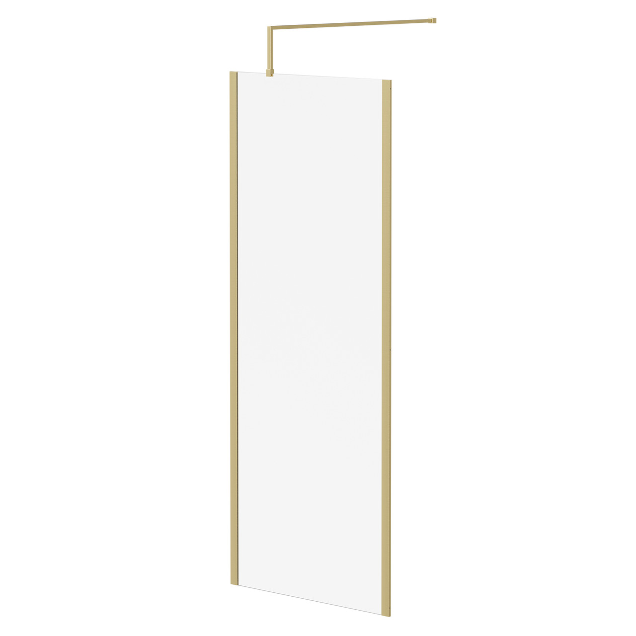 Colore 8mm Clear Glass Walk In Shower Screen including Wall Channel with End Profile and Support Bar