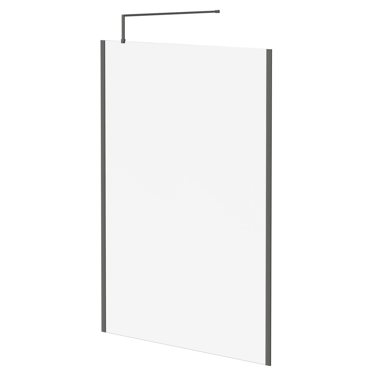 Colore 8mm Clear Glass Walk In Shower Screen including Wall Channel with End Profile and Support Bar
