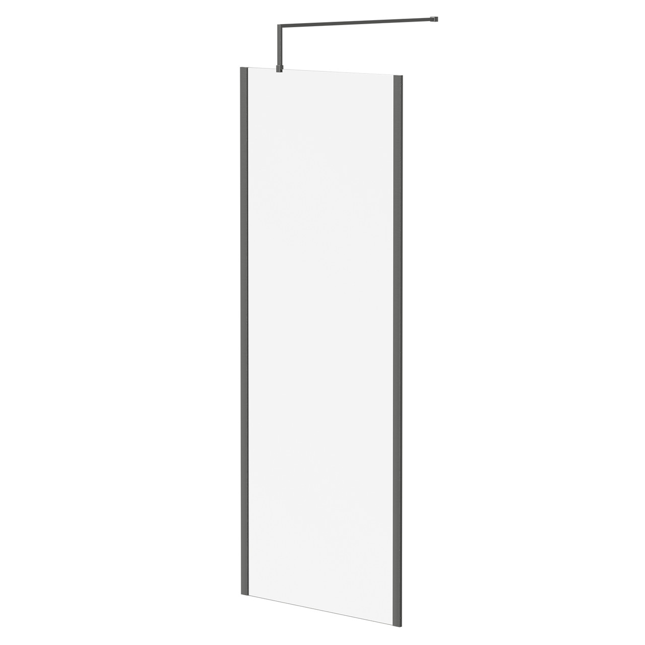 Colore 10mm Clear Glass Walk In Shower Screen including Wall Channel with End Profile and Support Bar